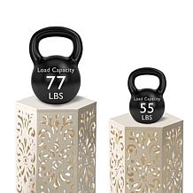 Multi-Functional Set of 2 White Iron Hexagonal Garden Stools
