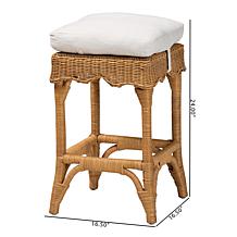 Muy Natural Rattan Counter Stool with Cushion