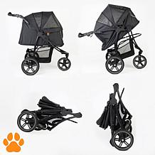 My Duque Pet 3-Wheel Stroller with Canopy and Storage
