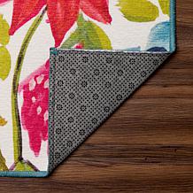 My Magic Carpet Floral Bloom Multicolor Washable Area Rug 5'x7'