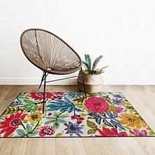 My Magic Carpet Floral Bloom Multicolor Washable Area Rug 3'x5'