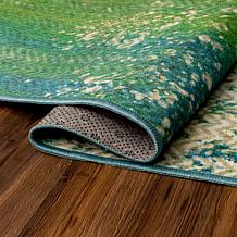 My Magic Carpet Hazel Chevron Teal Washable Area Rug 3'x5'
