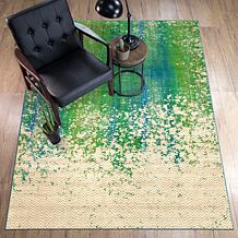 My Magic Carpet Hazel Chevron Teal Washable Area Rug 5'x7'