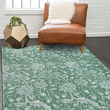 My Magic Carpet Kalini Floral Washable Area Rug 5'x7'