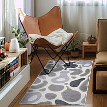 My Magic Carpet Kyoa Grey Olive Washable Area Rug 3'x5'