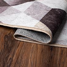 My Magic Carpet Lattice Geometric Neutral Washable Area Rug 3'x5'