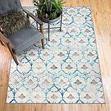My Magic Carpet Leilani Damask Washable Area Rug 5'x7'