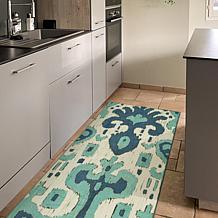 My Magic Carpet Ochre Ikat Washable Runner Rug 2.5'x7'