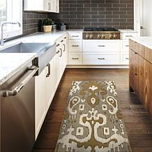 My Magic Carpet Ochre Ikat Washable Runner Rug 2.5'x7'