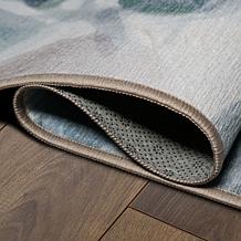 My Magic Carpet Sasha Floral Cream Blue Washable Area Rug 3'x5'