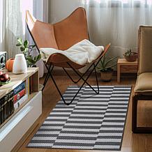 My Magic Carpet Tratti Offset Stripe Washable Area Rug 3'x5'