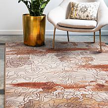 My Magic Carpet Vienna Abstract Natural Washable Area Rug 5'x7'