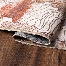 My Magic Carpet Vienna Abstract Natural Washable Runner Rug 2.5'x7'