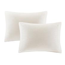 N Natori Hanae Cotton Blend 3-piece Full/Queen Comforter Set - White