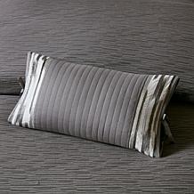 N Natori Hanae Embroidered Cotton 12" x 20" Oblong Pillow - Gray
