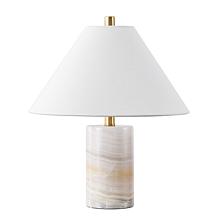 Naelle 19" White and Gold Marble Table Lamp