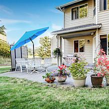 Nature Spring 10' Patio Umbrella with Auto Tilt & Easy Crank - Blue