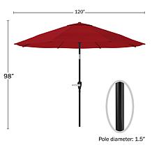 Nature Spring 10' Patio Umbrella with Auto Tilt & Easy Crank - Red