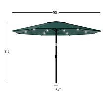 Nature Spring 10' Patio Umbrella with LED Lights - Green