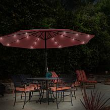 Nature Spring 10' Patio Umbrella with LED Lights - Red