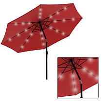 Nature Spring 10' Patio Umbrella with LED Lights - Red
