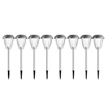 Nature Spring 16" Solar Path Outdoor Stake Lights Set of 8