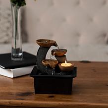 Nature Spring 3 Tier Tabletop Water Fountain - Black & Brown