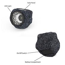Nature Spring 4-Piece Solar Powered LED Rock Lights - Black