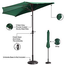 Nature Spring 9' Half-Canopy Patio Umbrella - Green