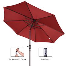 Nature Spring 9' Patio Auto Tilt Umbrella - Red