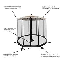 Nature Spring 9' Patio Umbrella Bug Net - Black