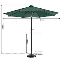 Nature Spring 9' Patio Umbrella with LED Lights - Green