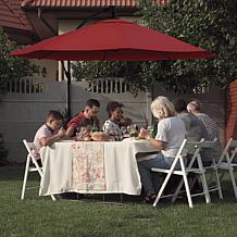 Nature Spring Cantilever Easy Crank Hanging Outdoor Shade - Red