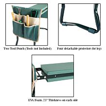 Nature Spring Gardening Kneeling Bench Foldable Foam Pad Stool - Green