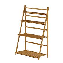 Nature Spring Ladder Plant Stand 4Tier Freestanding Storage Shelf- Tan