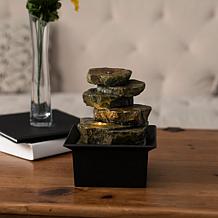 Nature Spring LED Tabletop Rock Water Fountain - Black