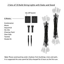 Nature Spring Solar-Powered Outdoor LED String Lights – Set of 2