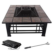 Nature Spring Wood Burning Fire Pit Set - Black & Brown