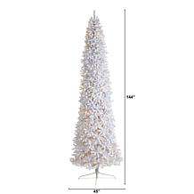 Nearly Natural 12’ Slim White  Christmas Tree with 1100 Lights