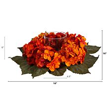 Nearly Natural 14” Autumn Hydrangea Artificial Candelabrum Arrangement