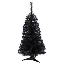 Nearly Natural 3’ Black  Christmas Tree with 50 LED Lights