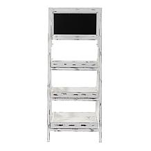 Nearly Natural 3' White Washed Farmhouse Stand with Chalkboard