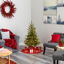 Nearly Natural 4 Ft. Artificial Christmas Tree with 100 Clear Lights