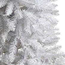 Nearly Natural 4’ Slim White  Christmas Tree with 100 Lights