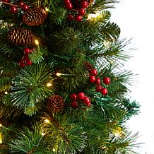 Nearly Natural 5’ Flat Back Mountain Pine  Christmas Tree