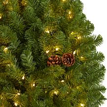 Nearly Natural 5 Ft. Giant Christmas Wreath with 280 Warm White Lights