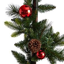 Nearly Natural 5 Ft. Holiday Decorated Lamp Post with 50 LED Lights