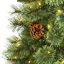 Nearly Natural 5 Ft. Mountain Pine Christmas Tree with 200 Lights