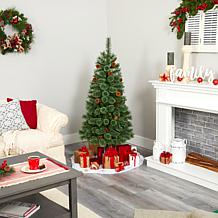 Nearly Natural 5 Ft. Mountain Pine Christmas Tree with 200 Lights