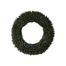 Nearly Natural 5’ Large Flocked  Christmas Wreath with 400 Lights